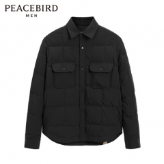 太平鳥(niǎo)男裝 薄款襯衫式羽絨服翻領(lǐng)波段外套B1ACA4224